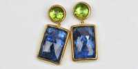 Tanzanite-earrings-with-peridotse-in-18k-gold