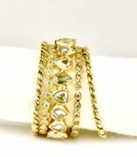 Sluis Juwelen| Stackable rings in 18k with rose and brilliant-cut diamonds